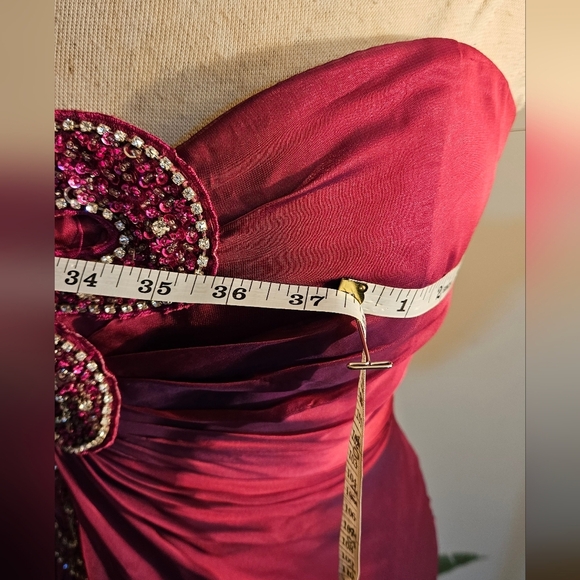 Source Unknown Strapless Burgundy Dress - Picture 8 of 8